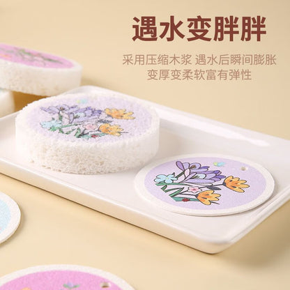 Compressed Wood Pulp Cotton Kitchen Cleaning Dishwashing Sponge Compressed Sheet Absorbs Water, Decontaminates and Does Not Stick to Oil Sponge Block Cartoon Printing