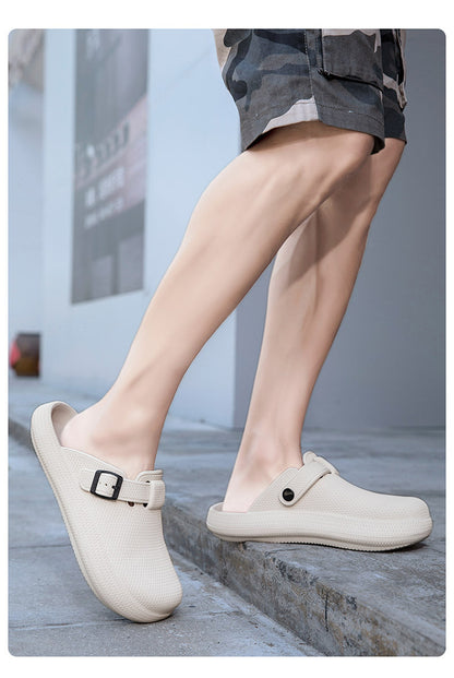 2025 Men's Closed-Toe Sandals Large Size Outdoor Non-Slip Thick-Soled Clogs Women's Half-Slip Couple's Same Style
