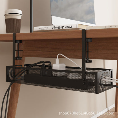 Cross-border desk under cable and wire management tray rack under counter finishing rack row storage rack socket organizer