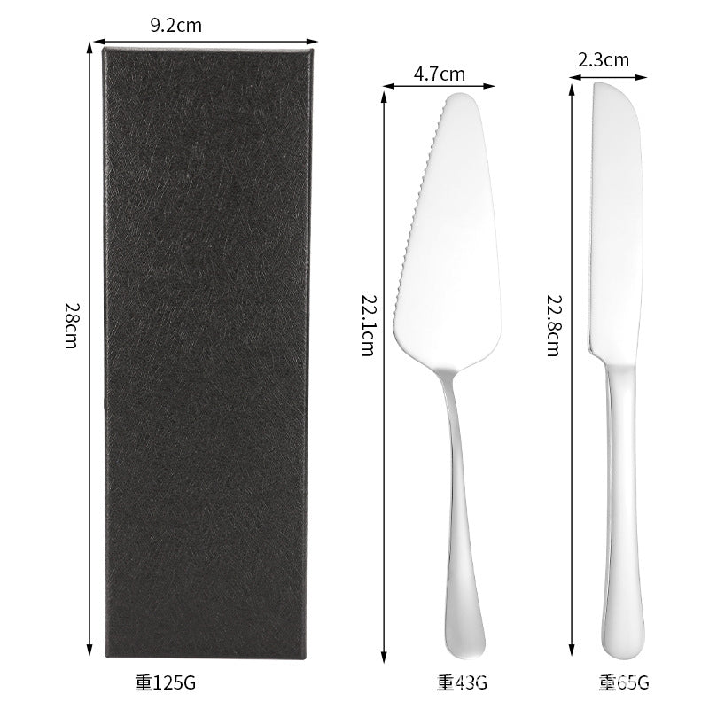 Cross-border Stainless Steel Cake Knife Shovel suit Kitchen Pizza Cutter Creative Baking Household Cream Shovel Knife Gift Box