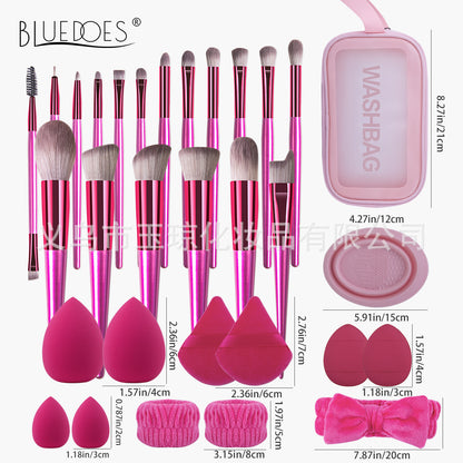 Cross-border explosions makeup brush suit 33-piece set beauty egg powder puff super soft eye shadow brush foundation brush beauty wholesale