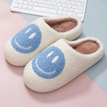 New Cross-Border Winter Smiling Face Cotton Slippers for Children Wholesale Home Couple Indoor Warm Slippers Winter Women