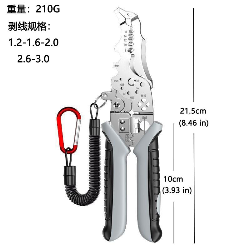 Foldable Wire Stripping Pliers Multifunctional Wire Stripping and Crimping Pliers Manufacturer Wholesale Industrial Grade Screwable Wire Stripping Pliers