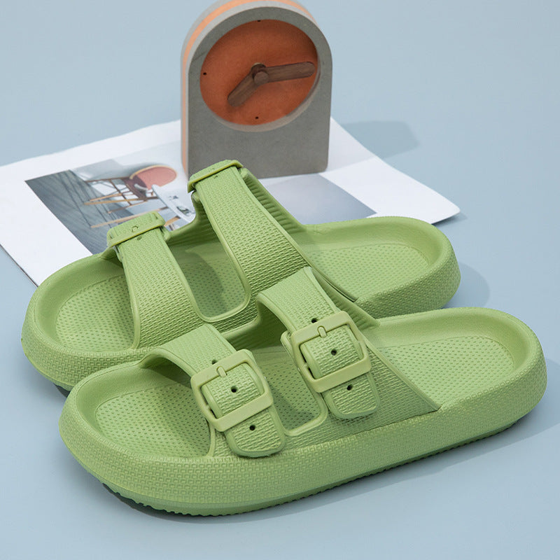 Foreign Trade Double Buckle Cool EVA Slippers Lovers Women's Beach Slippers Classic Men's Slippers