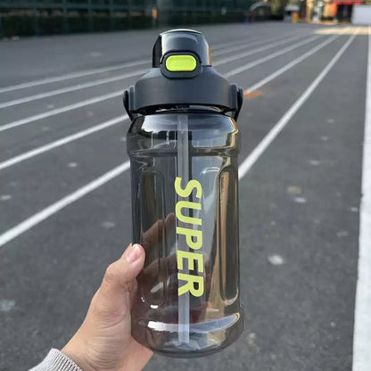 Large-Capacity Sports Water Cup Internet Celebrity Fitness High-Temperature-Resistant Plastic Cup Extra-Large Water Kettle Portable Straw Cup