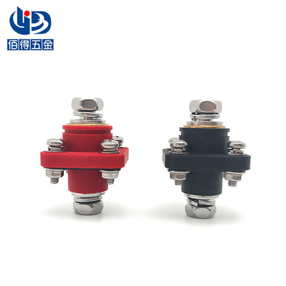 Brass Square Battery Connector Through-Wall Energy Storage Terminal M8 High Current Terminal Block 200A