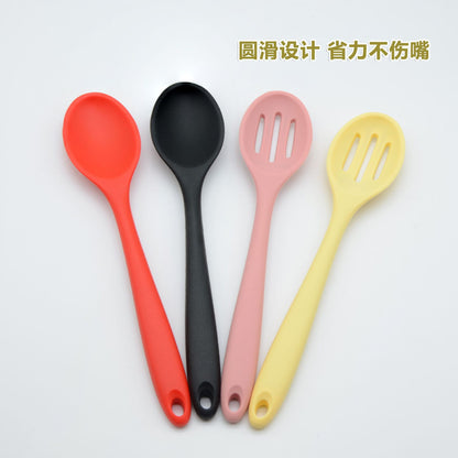 Food Grade Silicone Spoon, Kidsren's Safety Table Spoon, High Temperature Resistant Non-Stick Pan, Student Spoon, Baby Food Supplement Mixing Spoon
