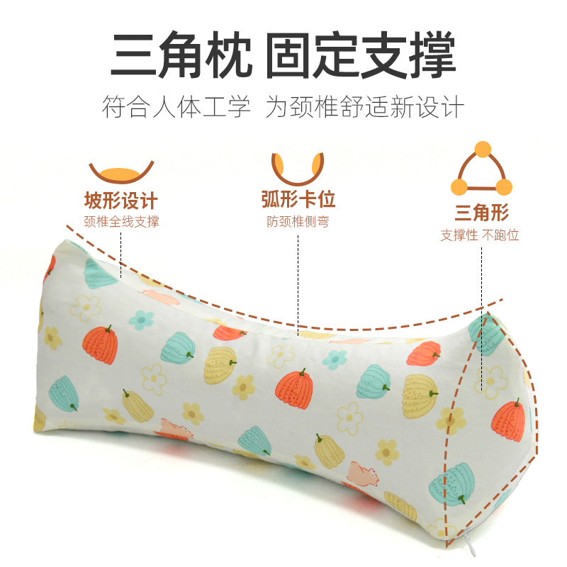 Buckwheat Pillow Cervical Spine Pillow Adult Home Office Lumbar Support to Help Sleep Hard Triangle Pillow Single Cervical Spine Buckwheat Pillow