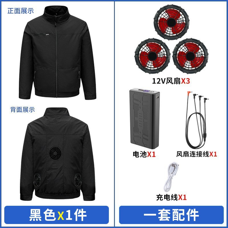 Cross-border New Smart Air-conditioning Clothing Jacket Clothes with Fan Outdoor Work Uniform Labor Protection Duty Fan Clothing