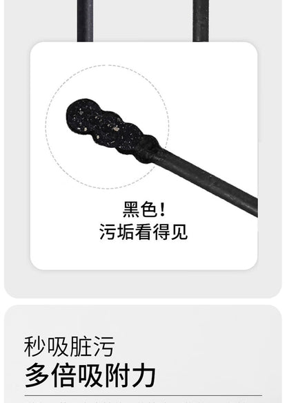 Black spiral double ear scoop cotton swab ear eyebrows wipe makeup cotton swab change eyeliner cleaning cotton swab