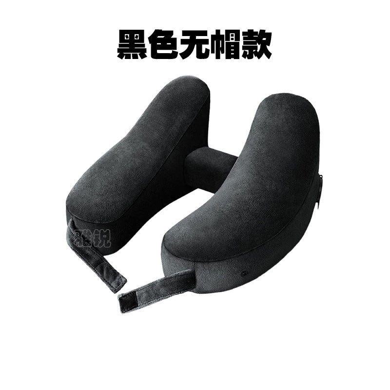 Outdoor Camping In-Stock H-Shaped Inflatable Travel Pillow, Travel Inflatable Neck Pillow, Neck Support Pillow, Portable Pillow for Airplane and High-Speed Rail