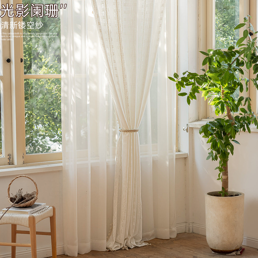 Cross-border hot new Nordic curtain multi-color bedroom living room half light dream atmosphere factory direct wholesale generation