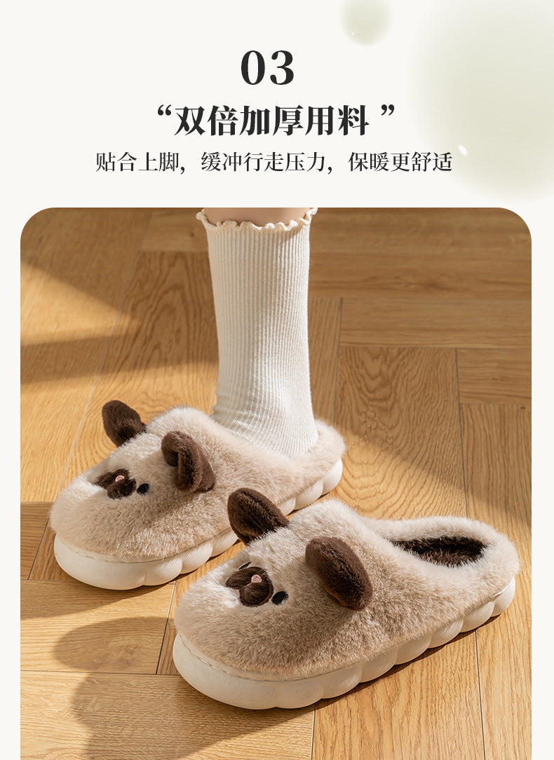 Cixi Cotton Slippers for Women, Spring, Autumn and Winter Home Use, Indoor Non-Slip Couple Home Warm Winter Plush Men's Slippers