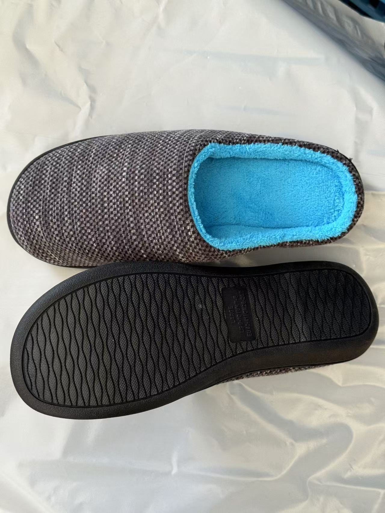 Spot cross-border e-commerce Amazon men and women memory sponge TPR slippers coral fleece slippers