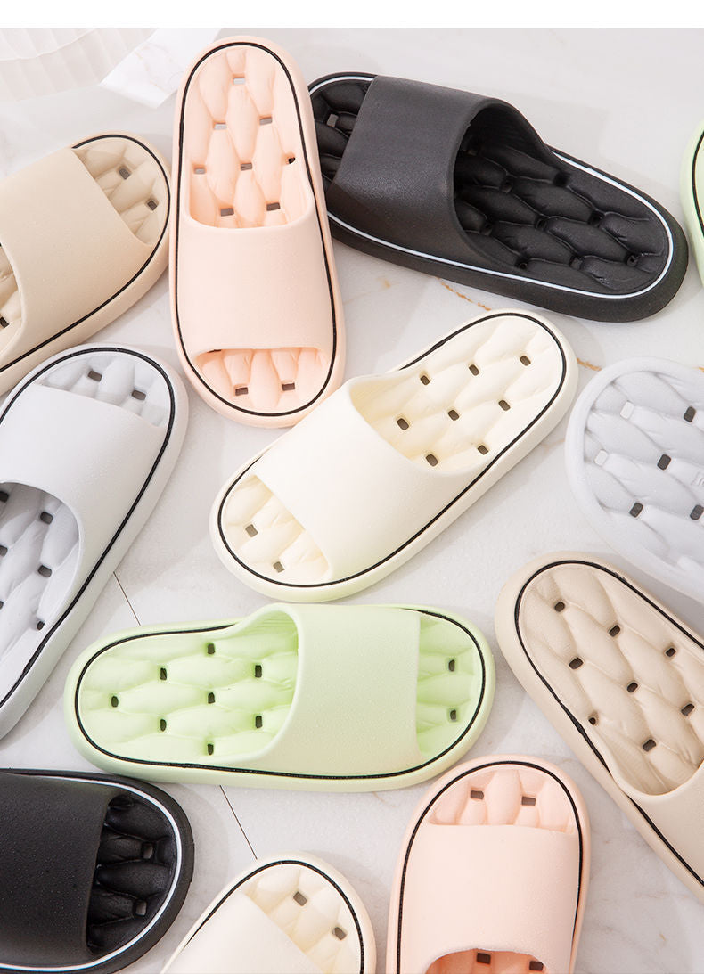 Slippers for Women, Summer Couples, Indoor Home Bathroom Bathing, Leaking, Non-Slip, Thick-Soled, Shit-Stepping Household Sandals, Slippers for Men