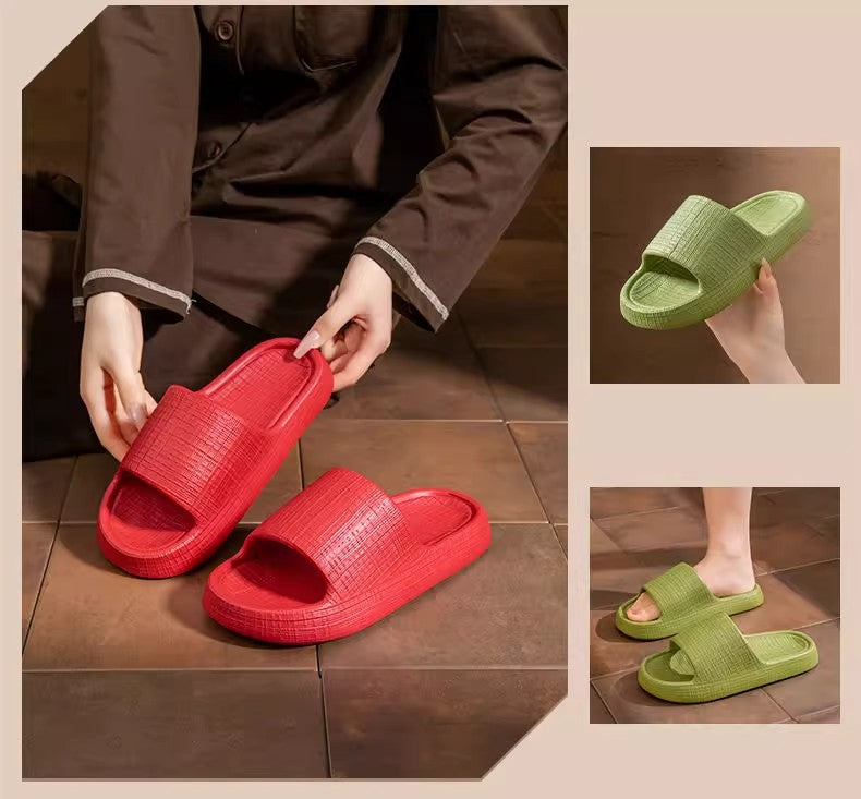 Thick-Soled Sandals for Women 2025 New Summer Home Indoor Bathing Non-Slip Simple Shit-Stepping Couple Slippers for Men