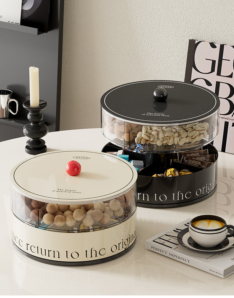 Fruit Tray Living Room Coffee Table Food Grade Melon and Peanut Snacks Dried Fruit Box Multi-layer Rotating Liftable Candy Box