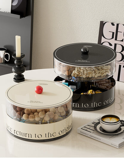 Fruit Tray Living Room Coffee Table Food Grade Melon and Peanut Snacks Dried Fruit Box Multi-layer Rotating Liftable Candy Box