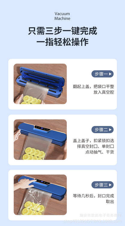 Automatic Vacuum sealing machine food packaging machine small fresh-keeping sealing machine household plastic sealing machine vacuum group purchase