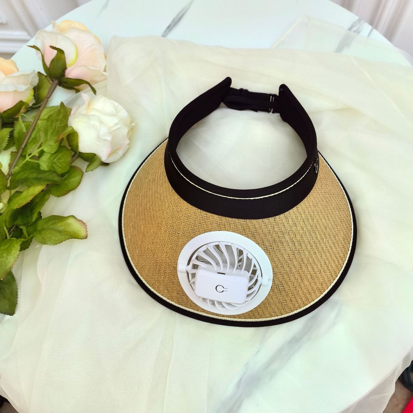 Summer Rechargeable Fan Adult Hat with Strong Wind, Empty Top and Large Brim, Outdoor Leisure, a Must-Have for Men and Women When Traveling