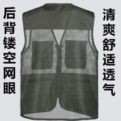 Cross-Border Outdoor Multi-Pocket Vest Men's Fishing Vest Photography Middle-Aged Men's Tops Work Clothes Middle-Aged and Elderly Dad Wear