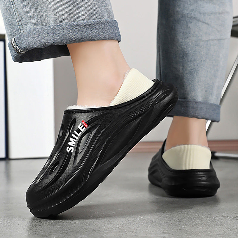Cotton Slippers for Home, High-End, Daily Wear, 2025 New Style Fleece-Lined Warm Cotton Shoes for Men, Cotton Tow