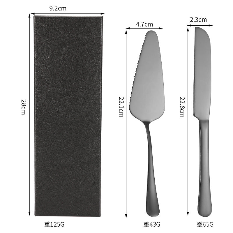 Cross-border Stainless Steel Cake Knife Shovel suit Kitchen Pizza Cutter Creative Baking Household Cream Shovel Knife Gift Box