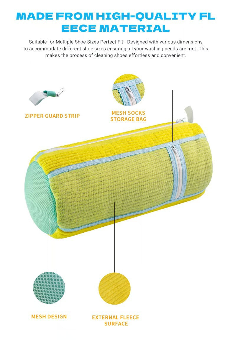 New Amazon Shoe Washing Bag with Lock, Single-Sided Mesh Chain for Laundry, Thickened Lazy Shoe Washing Bag, Machine Washable