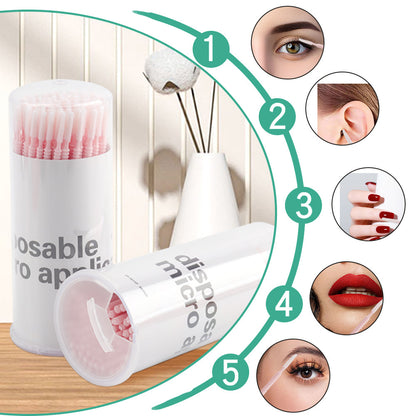 New wholesale long head cotton swab eyelash tattoo nail cleaning cotton swab eyelash disposable long thread cotton swab