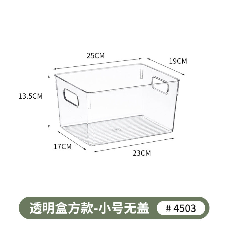 Multi-size Transparent Refrigerator Storage Box Snacks and Sundries Storage Box Cosmetic Finishing Multifunctional Transparent Superposable