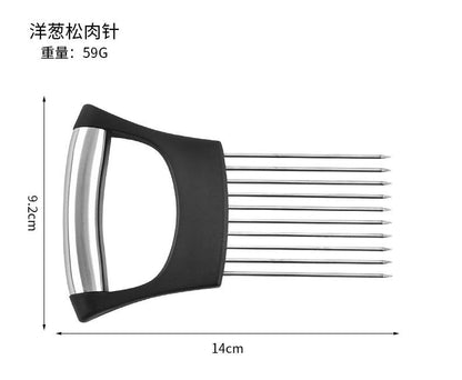 Stainless Steel Onion Needle Slicer Pine Needle Meat Tenderer Vegetable Cutting Kitchen Gadget Onion Insert Slicing Holder