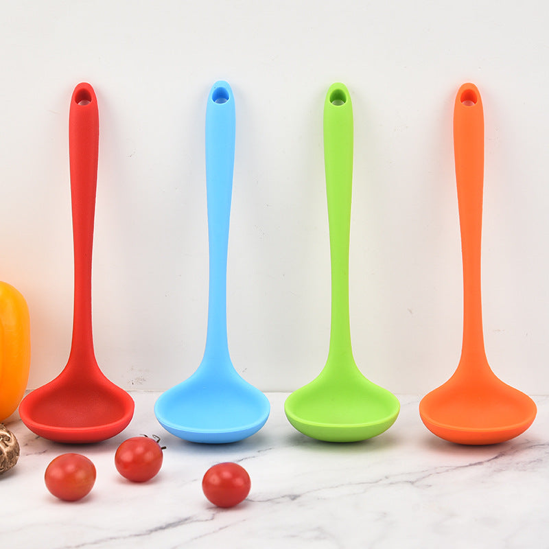 Silicone Mini Soup Spoon Kitchen Cooking Soup Spoon Children's Food Supplemented Soup Spoon Food Grade Material Silicone Soup Spoon 21cm