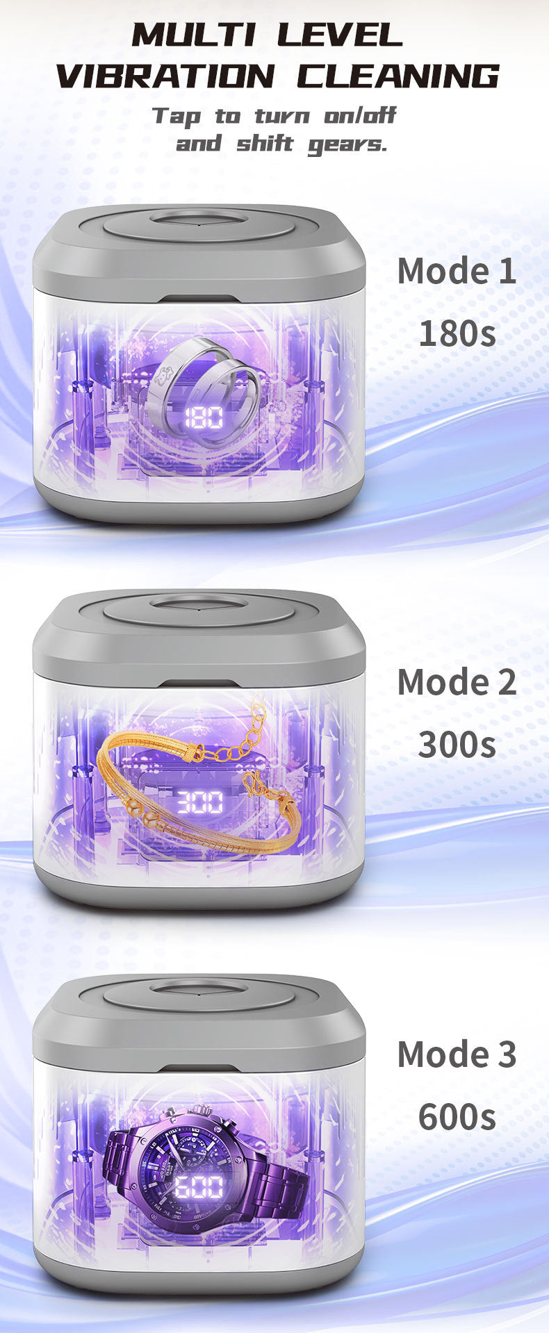 Cross-Border Amazon Ultrasonic Denture Cleaning Machine Uv Ultraviolet Ultrasonic Cleaning Machine Household Jewelry Braces