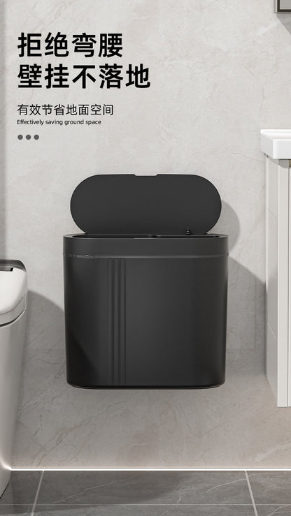 Household intelligent induction trash can large capacity electric open lid gap trash can kitchen sanitary wall trash can