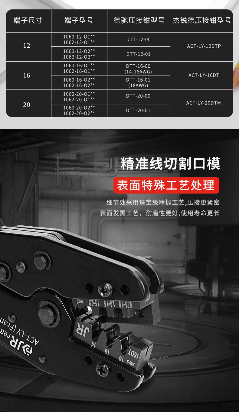 Jieruide Automotive Terminal Crimping Pliers Open Crimping Pliers Dechi Dt Wiring Harness Amp1.5 Plug Crimping Tool