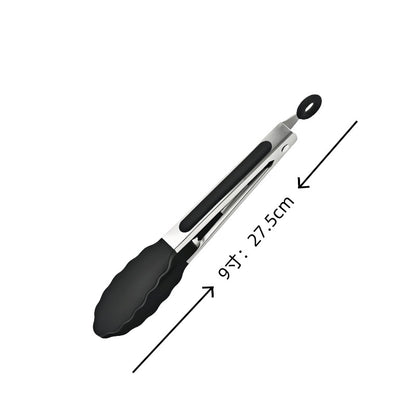 Cross-Border High-Temperature Resistant Steak Grilling Tongs 430 Stainless Steel Anti-Scalding Thickened Barbecue Tongs Kitchen Tools Food Tongs