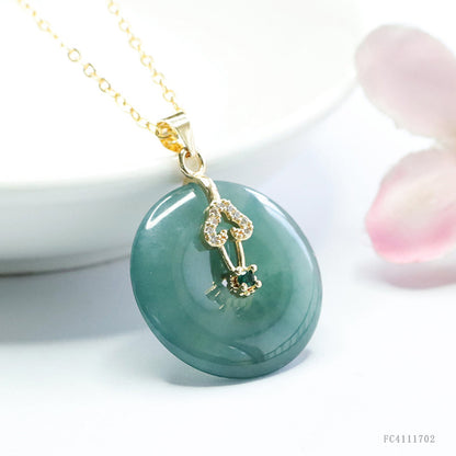 Guan Yu Natural Grade a Jade Peace Pendant Blue Water Jade Necklace Jewelry Wholesale Live Streaming S4111702