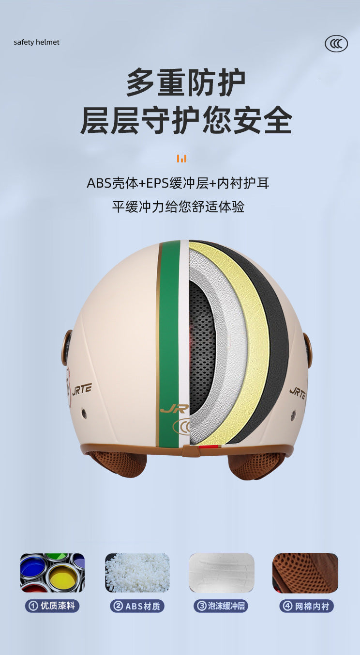 3c certified motorcycle helmet electric car helmet Harley universal battery car Four Seasons universal personality half helmet