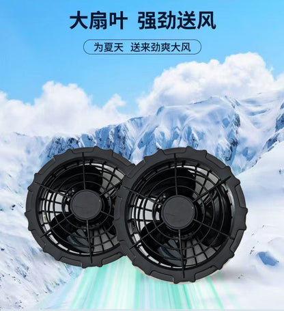 Cross-border Summer New Air Conditioning Clothing Hooded Tooling Short-sleeved Cooling Fan Clothing Outdoor Summer Prevention Work Clothes for Men