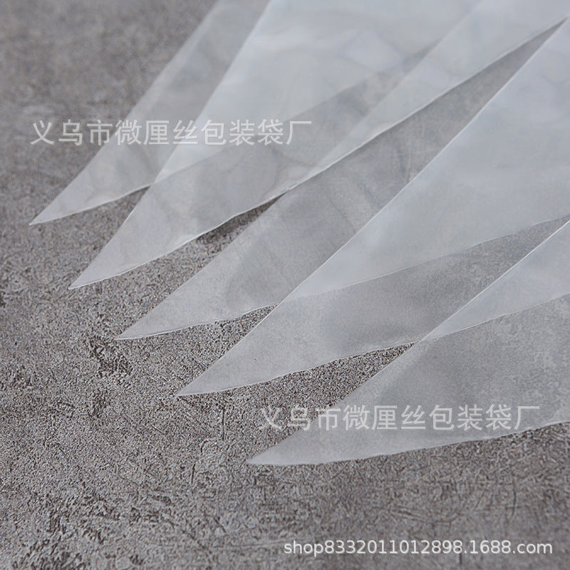 Explosion-Proof High-Pressure Disposable Piping Bag Thickeneded Transparent Spot Plastic Ldpe Environmentally Friendly Triangle Bag 50 Pieces Small Size
