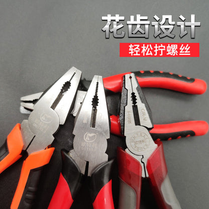 Pliers European Chrome Vanadium Steel Wire Pliers Source Factory Pvc Plastic Handle Tiger Pattern Vise 8inch Large Quantity Discount Pliers