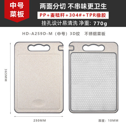 New in stock Amazon Explosions 3D Pattern Stainless Steel Cutting Board Titanium Cutting Board 304 Double-sided Cutting Board