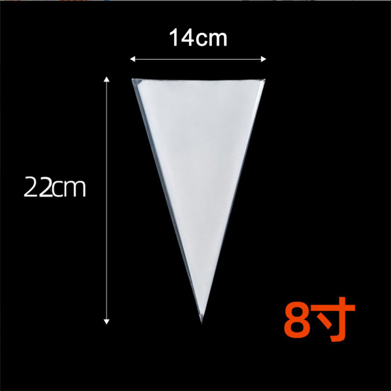 Explosion-Proof High-Pressure Disposable Piping Bag Thickeneded Transparent Spot Plastic Ldpe Environmentally Friendly Triangle Bag 50 Pieces Small Size