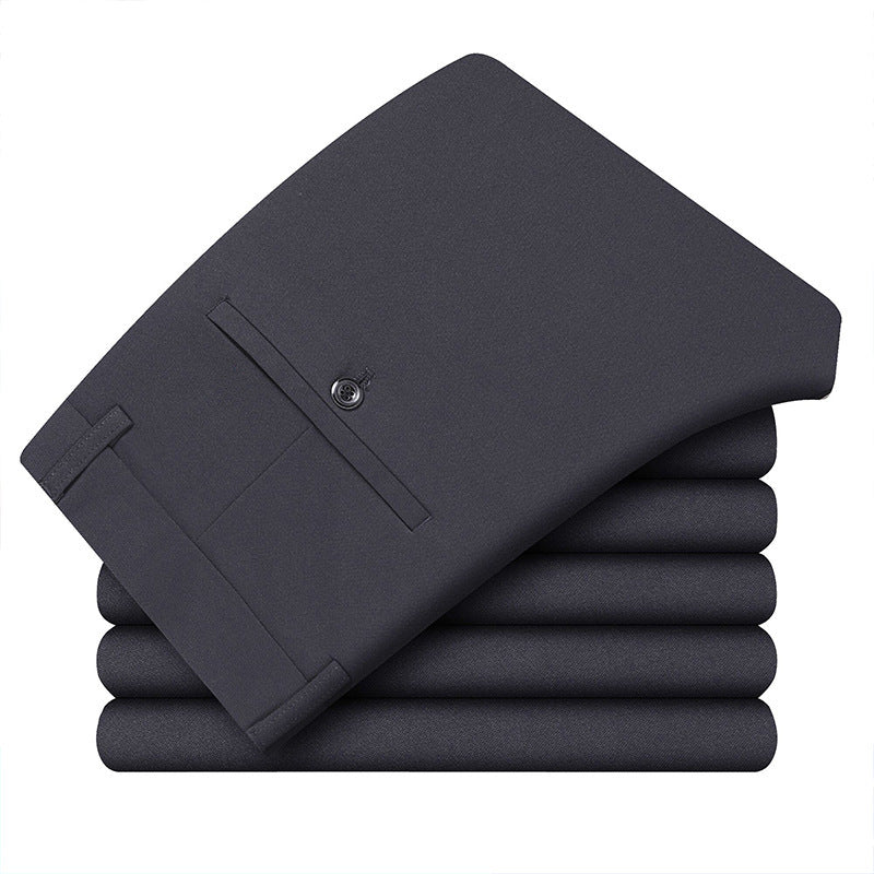 Wholesale Casual Pants Men's Western Pants Trousers Men's Thin Stretch Slim-Fit Pants Non-Ironing Business Dress Pants Trendy