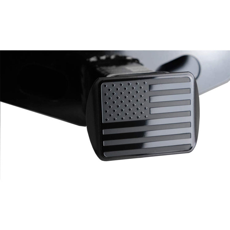 3D three-dimensional red national flag metal trailer hook dust plug car plug cover trailer square port plug American trailer cover