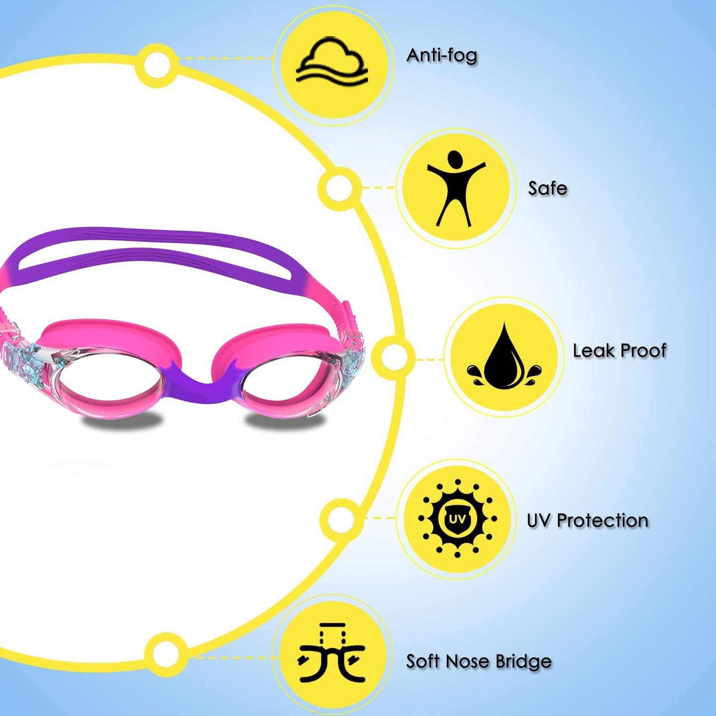 Children's swimming goggles HD waterproof anti-fog swimming glasses silicone swimming goggles cross-border Amazon explosions manufacturers wholesale