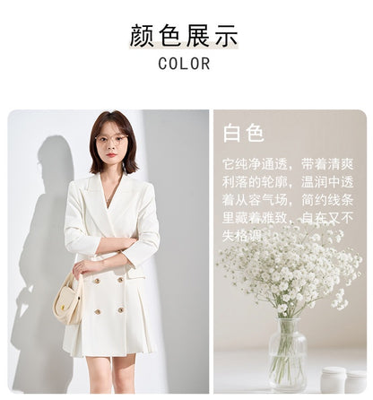 French Hepburn Style Small Black Dress High Sense High Cold Royal Sister Fried Street Small Fragrance Style Pleated Professional Suit dress Summer