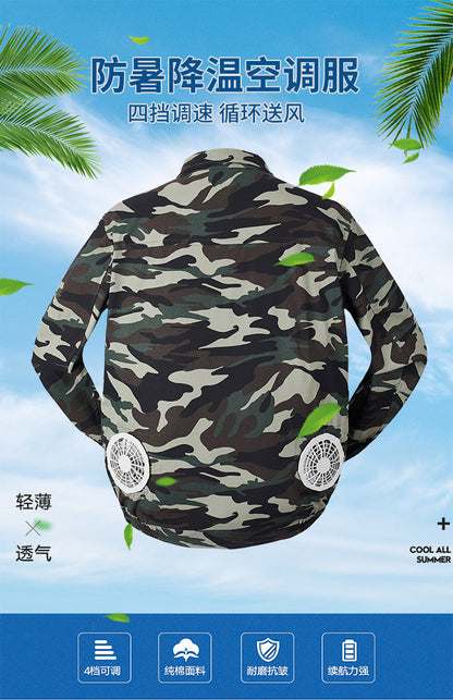 Heatstroke Prevention and Cooling Air Conditioning Clothes Men's Work Clothes Refrigeration with Fan Charging Site Labor Protection Clothes Welder Jacket
