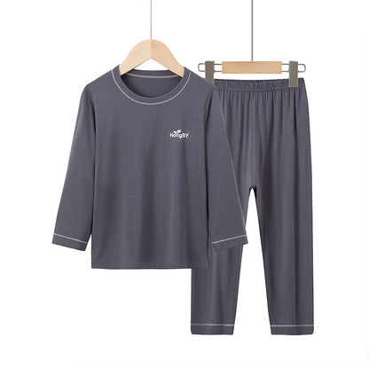 Summer Boys' Short-sleeved Shorts Modal Children's Pajamas Girls' Parent-child Home Clothes suit Children's Air-conditioning Clothes