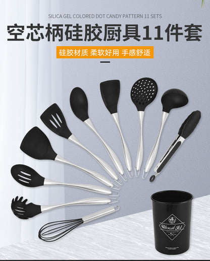 Food Grade Silicone 11 Pieces Kitchenware suit Stir-frying Shovel Non-stick Pan Silicone Colander Pot Stir-frying Spoon Soup Spoon